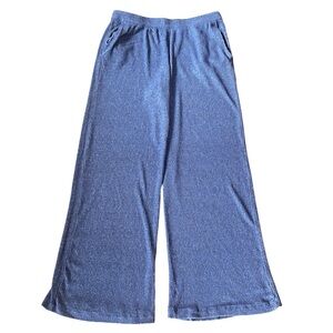 Aerie Blue Wide-Leg  Ribbed Louge Pants